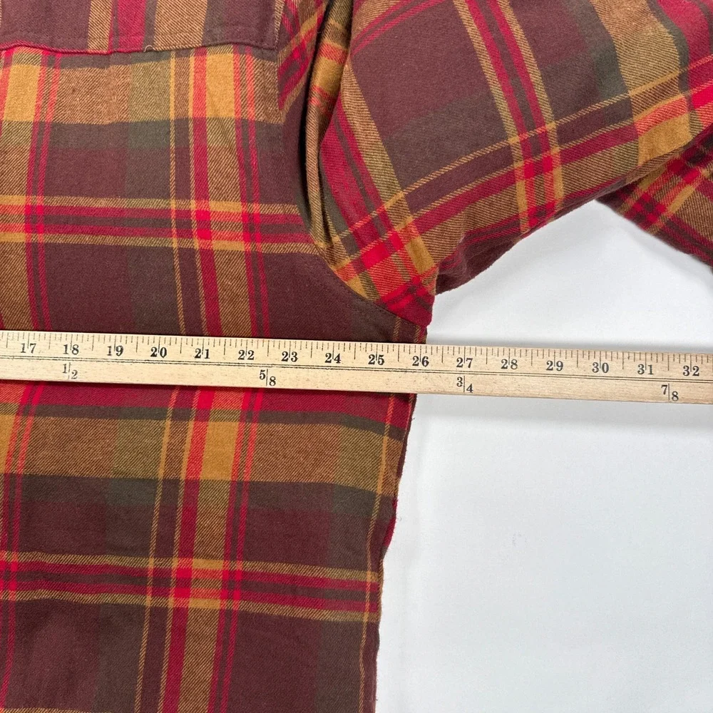 Legendary Whitetails Mens Shirt Jacket XL Red Plaid Maplewood Hooded Flannel